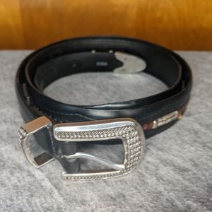 Onyx Mens Leather Belt, Size 40, Black